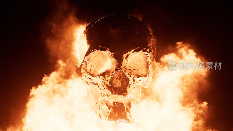 燃烧的骷髅-恐怖，万圣节，噩梦