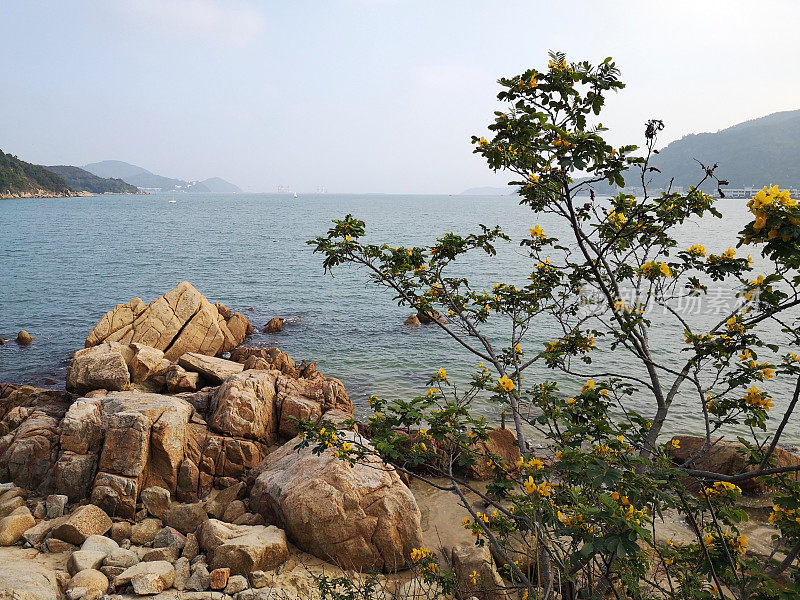 香港大屿山银矿湾的岩石
