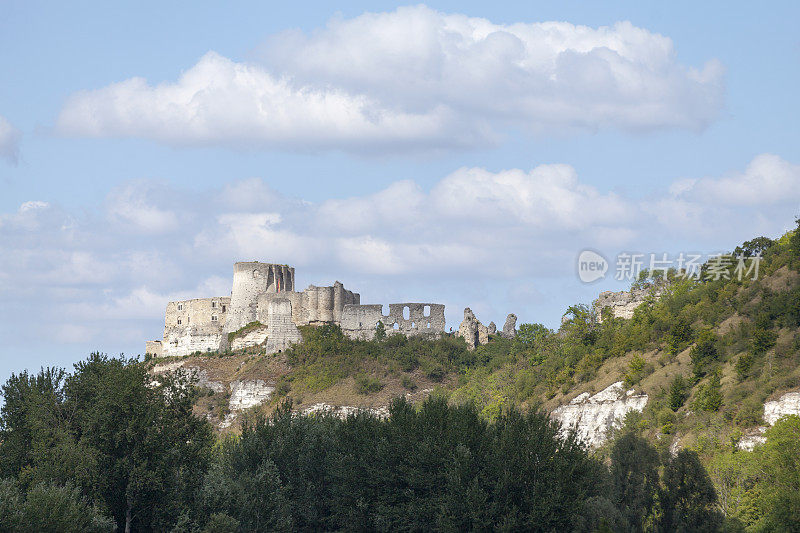 Château-Gaillard在莱斯安德利斯的悬崖顶上