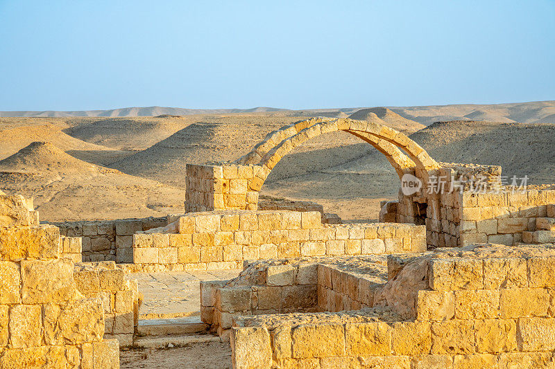 以色列内盖夫沙漠，纳巴泰城市Avdat附近的古罗马别墅遗址