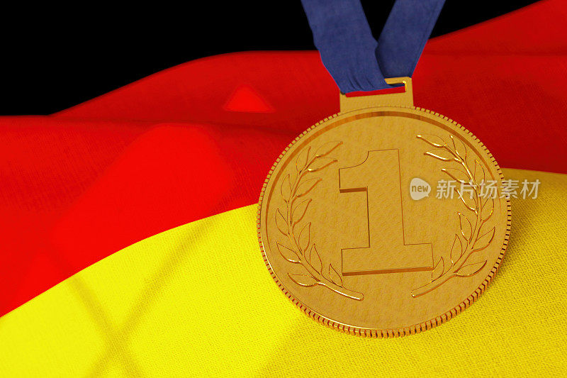 有德国国旗的第一枚金牌