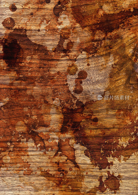 高分辨率天然胡桃木单板深褐色染色垃圾纹理