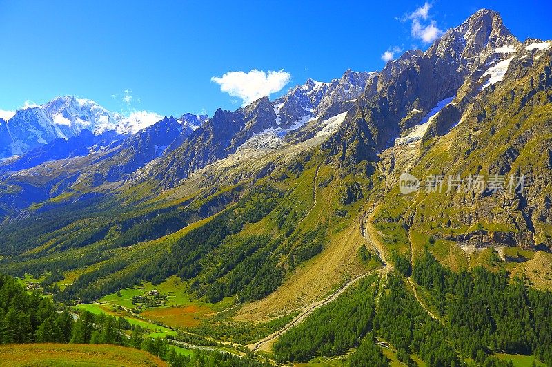 高山的天堂!勃朗峰景观草甸，意大利奥斯塔山谷