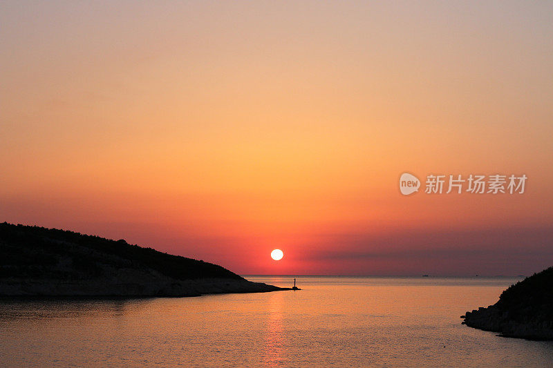 风景优美的夕阳赫瓦尔