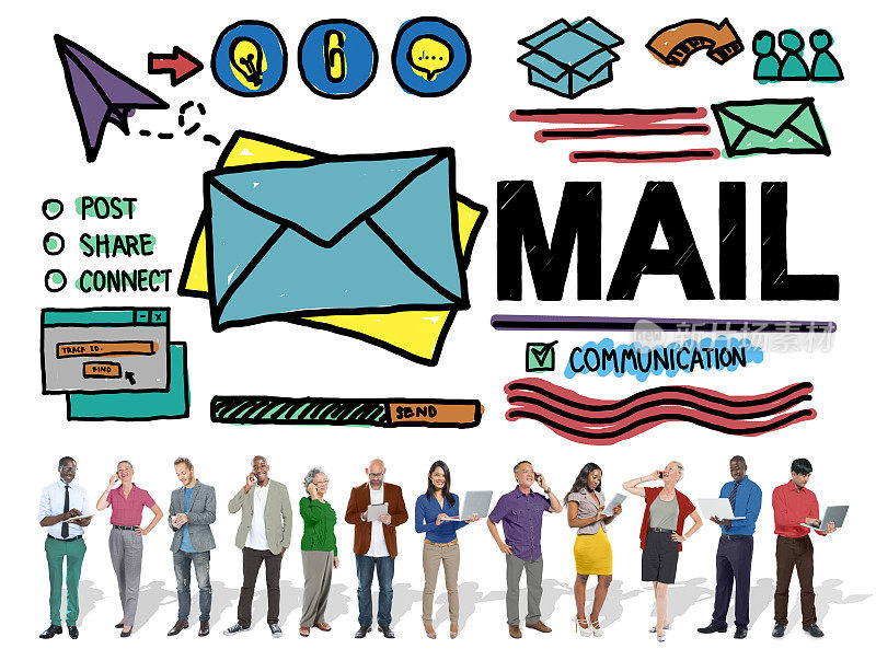 邮件信息收件箱信件通信概念