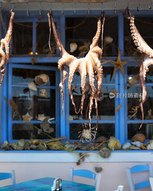 绳子上的章鱼，希腊餐厅