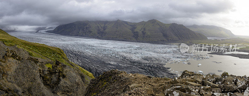 冰岛Skaftafellsjokull冰川全景图