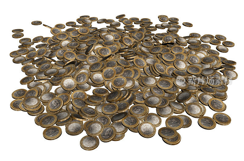 欧元硬币堆