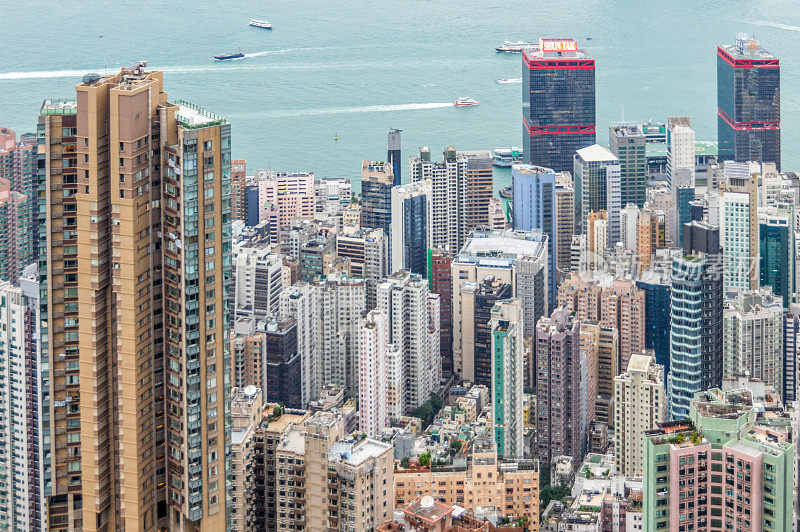 鸟瞰图的香港城市景观