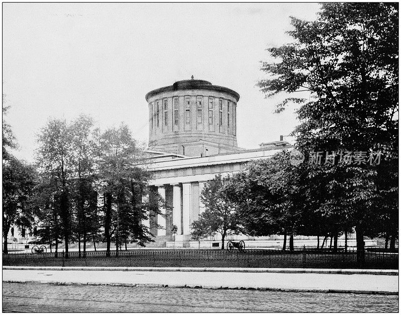 世界著名景点的古董照片:国会大厦，哥伦布，俄亥俄州