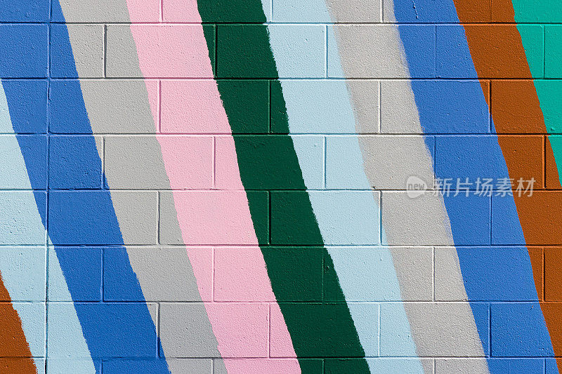 彩色条纹砖墙
