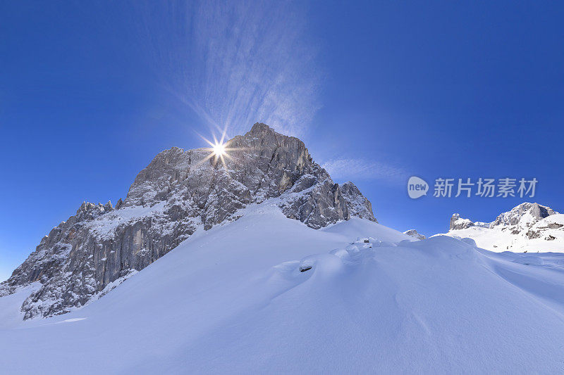 冬季仙境在山Hochk?nig - Mandlw?nde -欧洲阿尔卑斯山