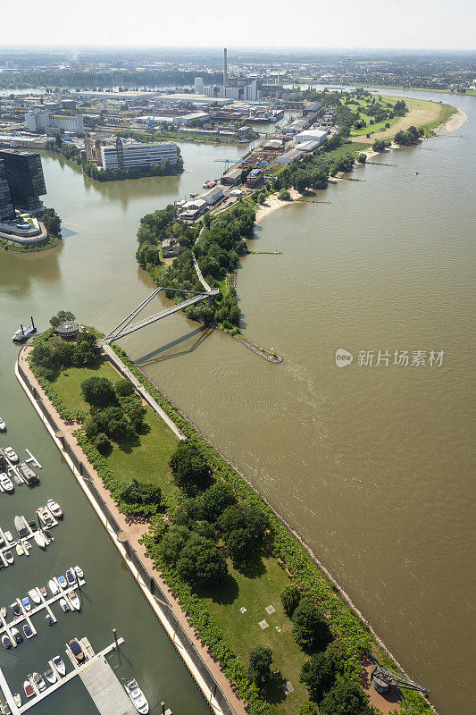 莱茵河鸟瞰图Düsseldorf