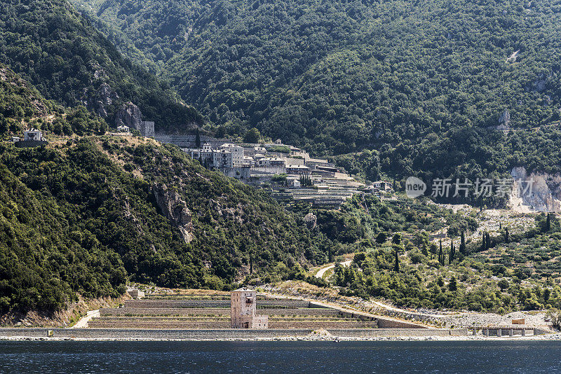 希腊阿托斯海基迪基的阿吉欧帕夫卢修道院