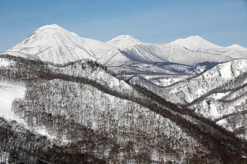 日本北海道的冬季景观