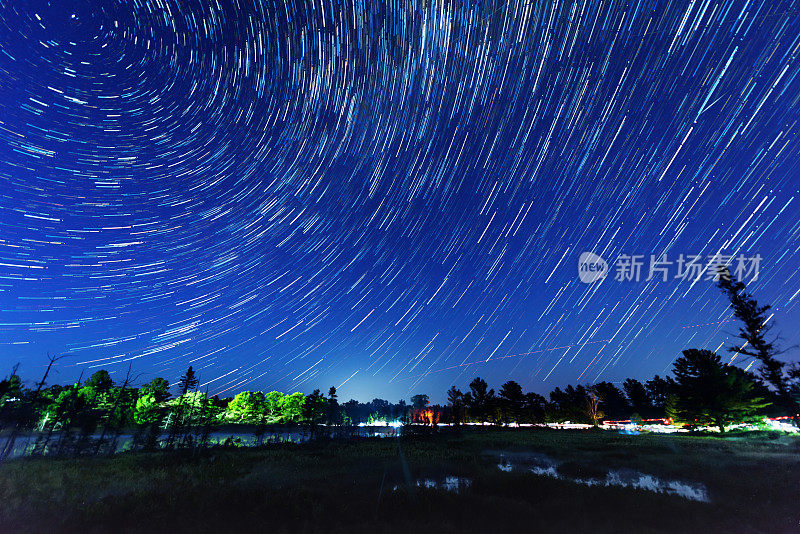 加拿大格雷文赫斯特托伦斯黑暗天空保护区的同心运动星星