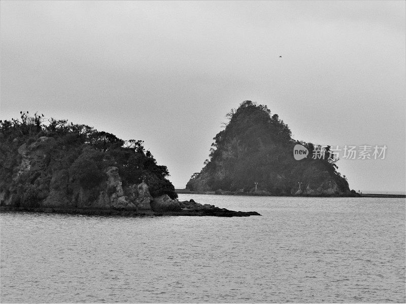 日本。7月。下田海滨长廊的海景