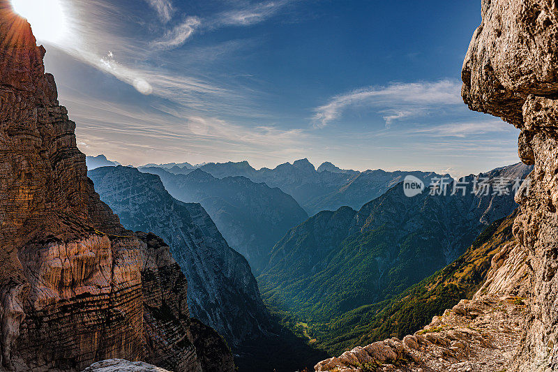 特伦塔山谷，雾山，特里格拉夫国家公园，Soča河，Primorska，朱利安阿尔卑斯，斯洛文尼亚，欧洲