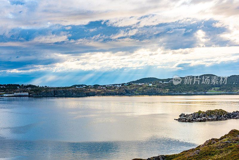 早晨的村庄，加拿大的Twillingate