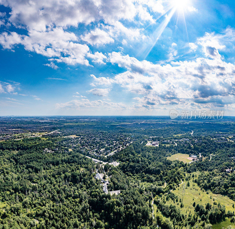 格莱斯科公园的鸟瞰图，威廉格兰杰格林威-亨伯步道，克莱因堡，加拿大