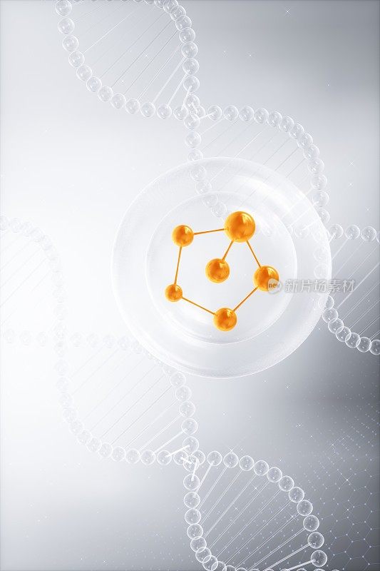 微观分子结构的三维渲染