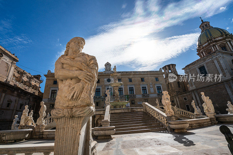 西西里岛巴勒莫比勒陀利亚广场上的耻辱喷泉