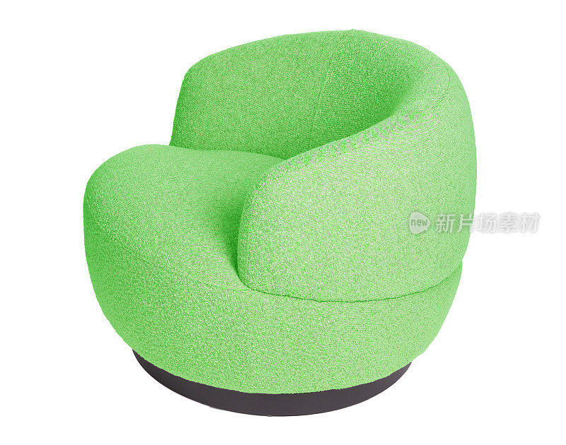 放松躺椅隔离在白色-绿色