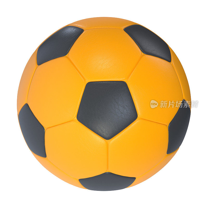 足球橙色3d插图