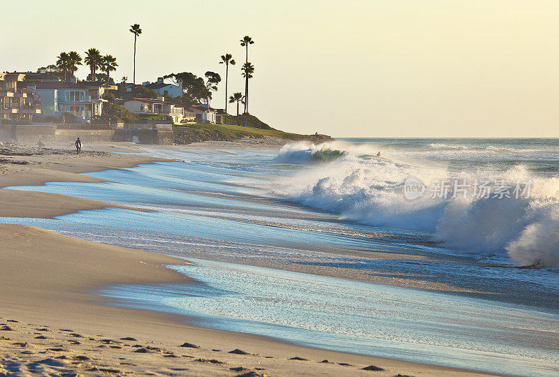 日落海滩，圣地亚哥，美国南加州