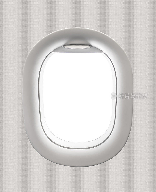 空白的白色飞机窗口