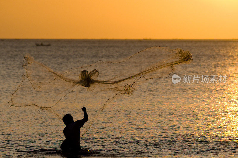 渔夫在巴厘岛