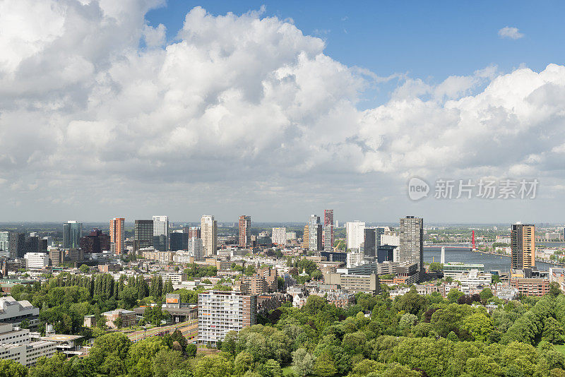 鹿特丹市中心鸟瞰图