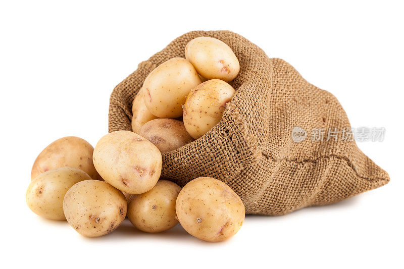 粗麻袋里的熟土豆