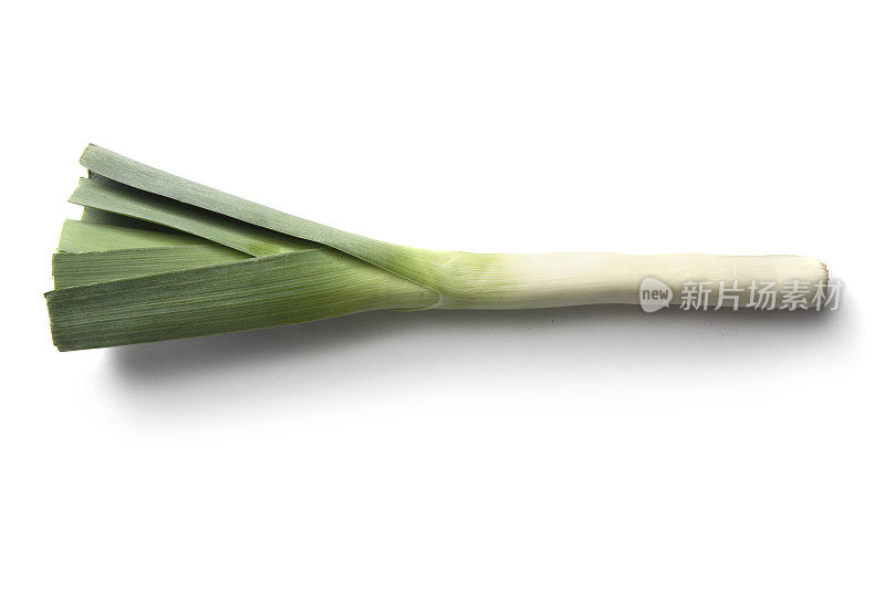 蔬菜:在白色背景上孤立的韭菜
