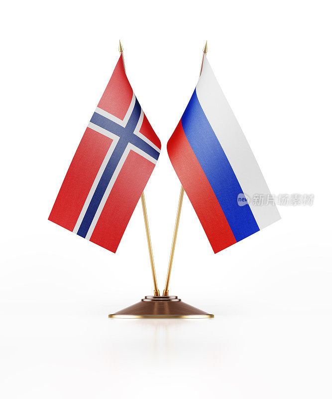 挪威和俄罗斯的微型国旗