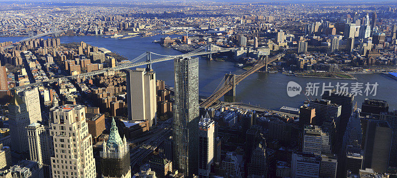 曼哈顿的天际线和布鲁克林大桥