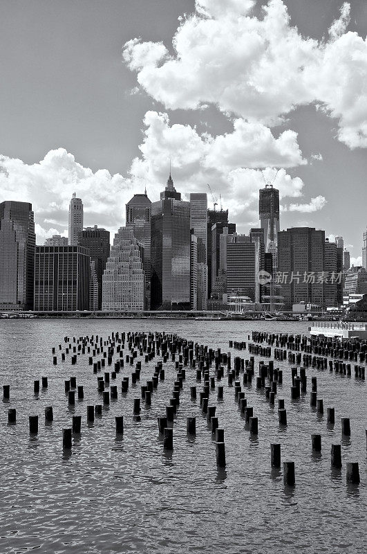 从布鲁克林高地看下曼哈顿的城市景观，纽约市