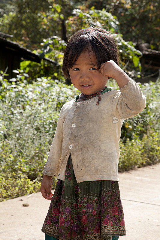 姑娘，泰国北部的山地部落。