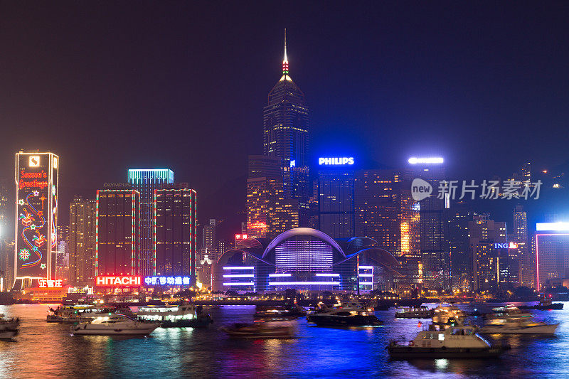 晚上的香港天际线