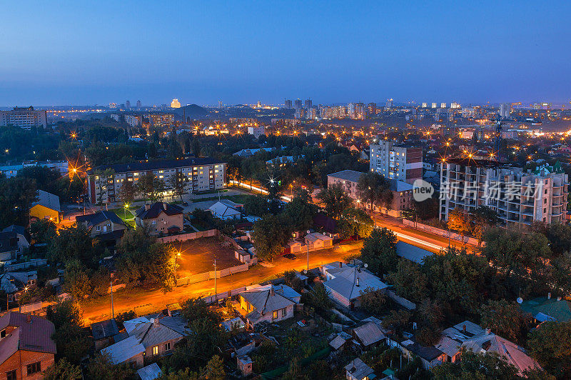 鸟瞰城市夜景