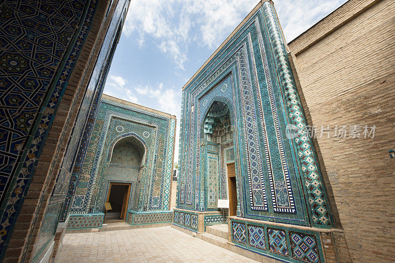 乌兹别克斯坦撒马尔罕美丽的Shah-I-Zinda陵墓