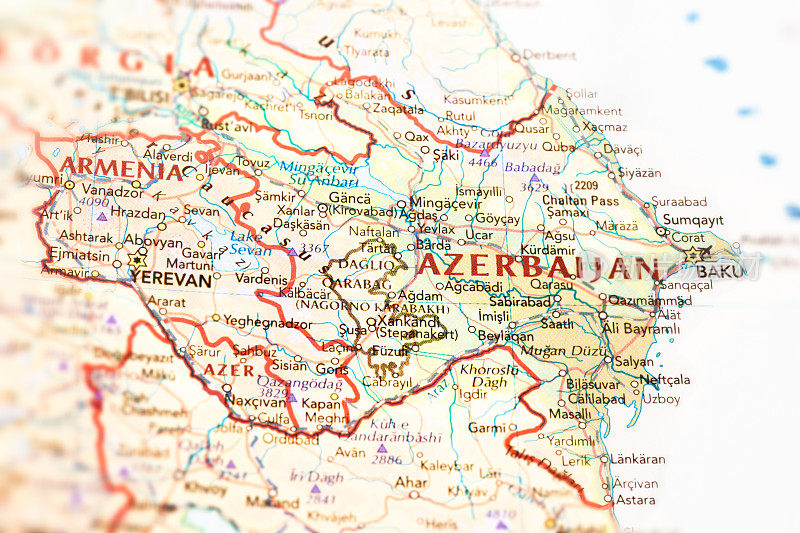 阿塞拜疆和亚美尼亚地图