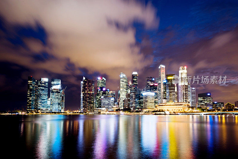 新加坡商务区夜景