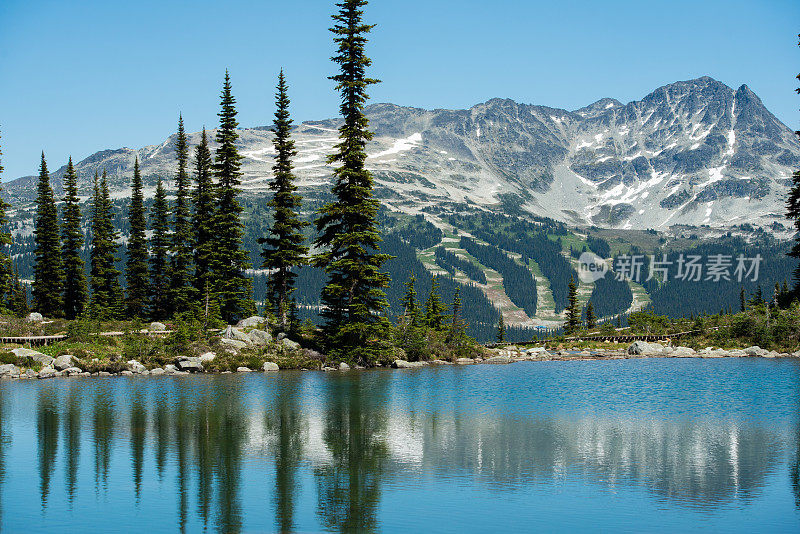 夏天惠斯勒山的和谐湖