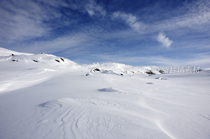 挪威Jotunheimen国家公园山上的冬天