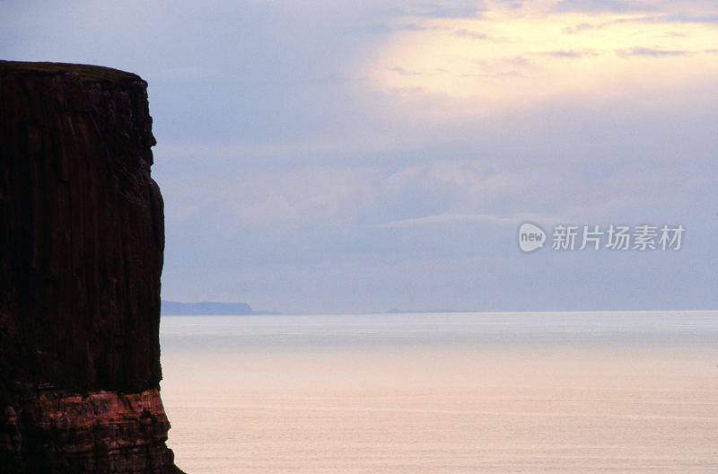 斯凯岛内赫布里底群岛，海山，天空，云彩，日落，日出，风景优美