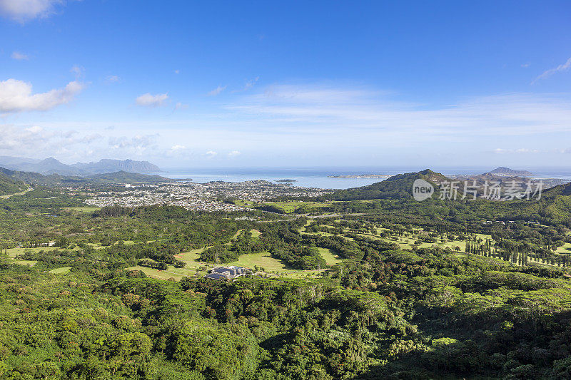 夏威夷瓦胡岛的努瓦努帕利人瞭望台