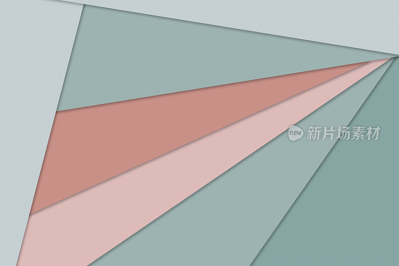抽象背景的重叠纸在柔和的颜色:绿色，水，珊瑚材料设计，极简主义，现代