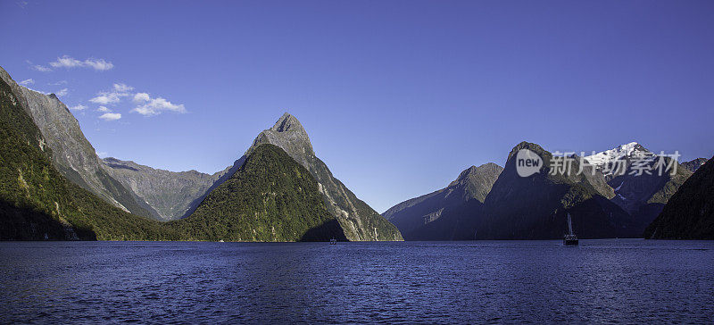 米尔福德声音景观全景，南岛，新西兰