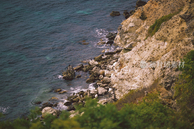 石头，海岸，亚速海，蓝色的海，水。克里米亚